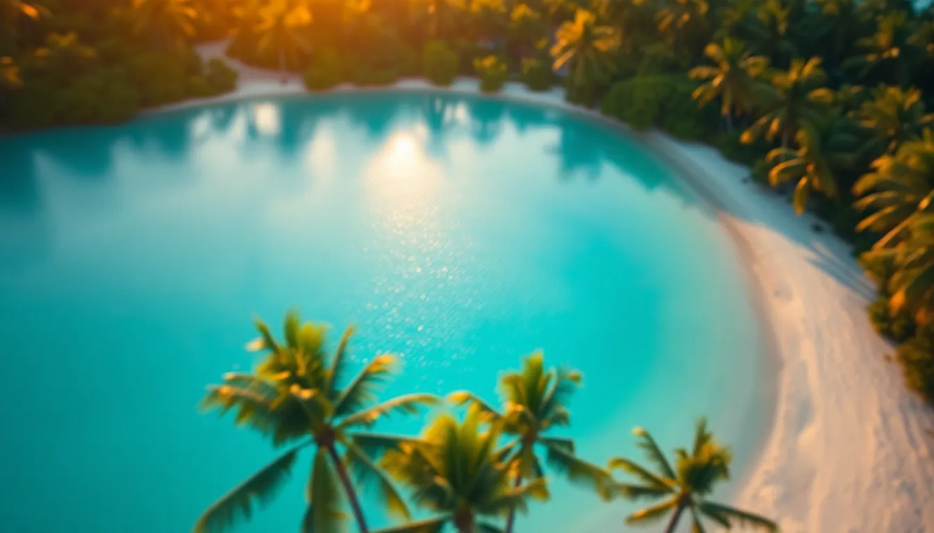 Vibrant Aerial View of a Tropical Lagoon