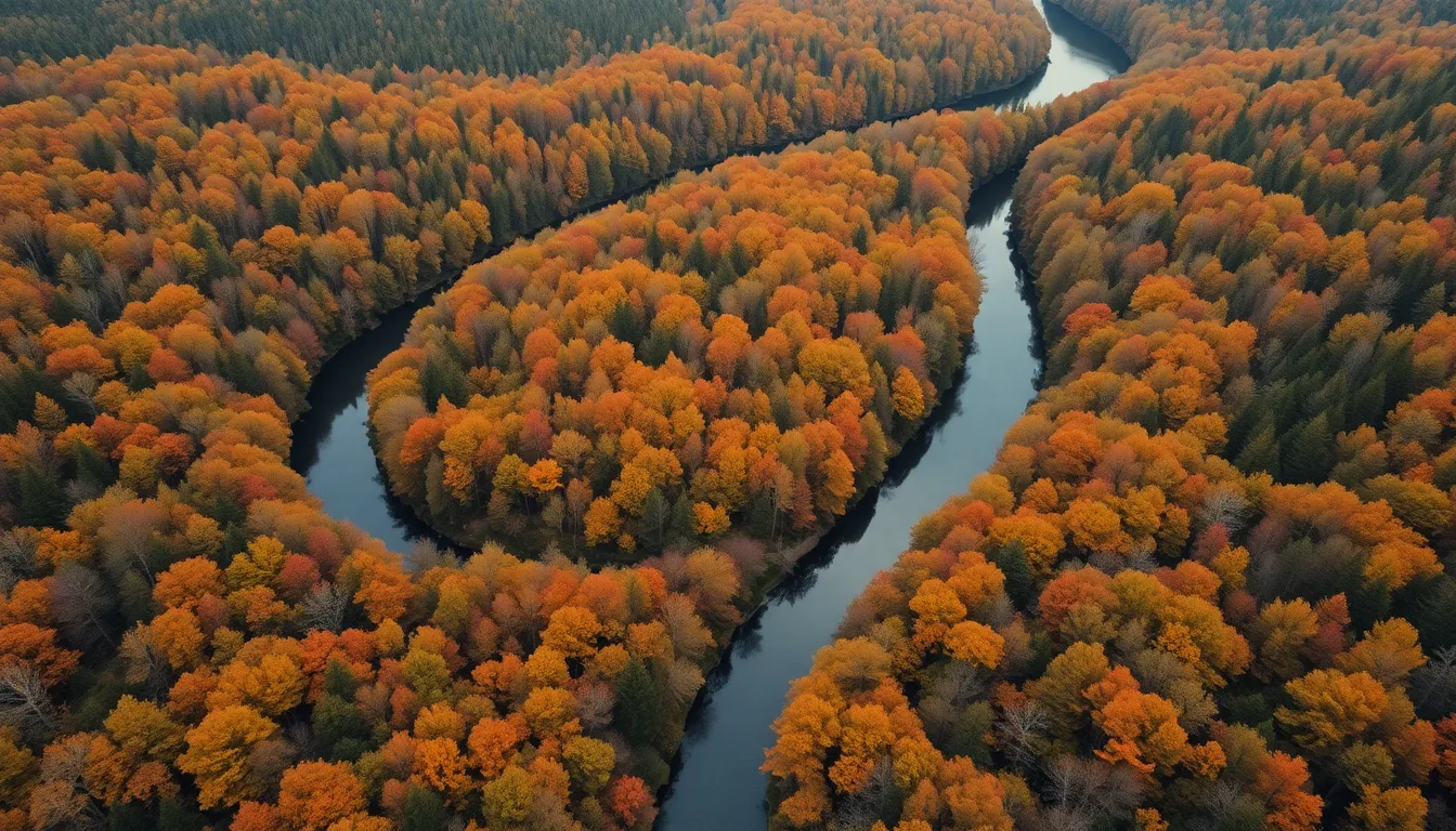 Winding River Through Lush Green Valley