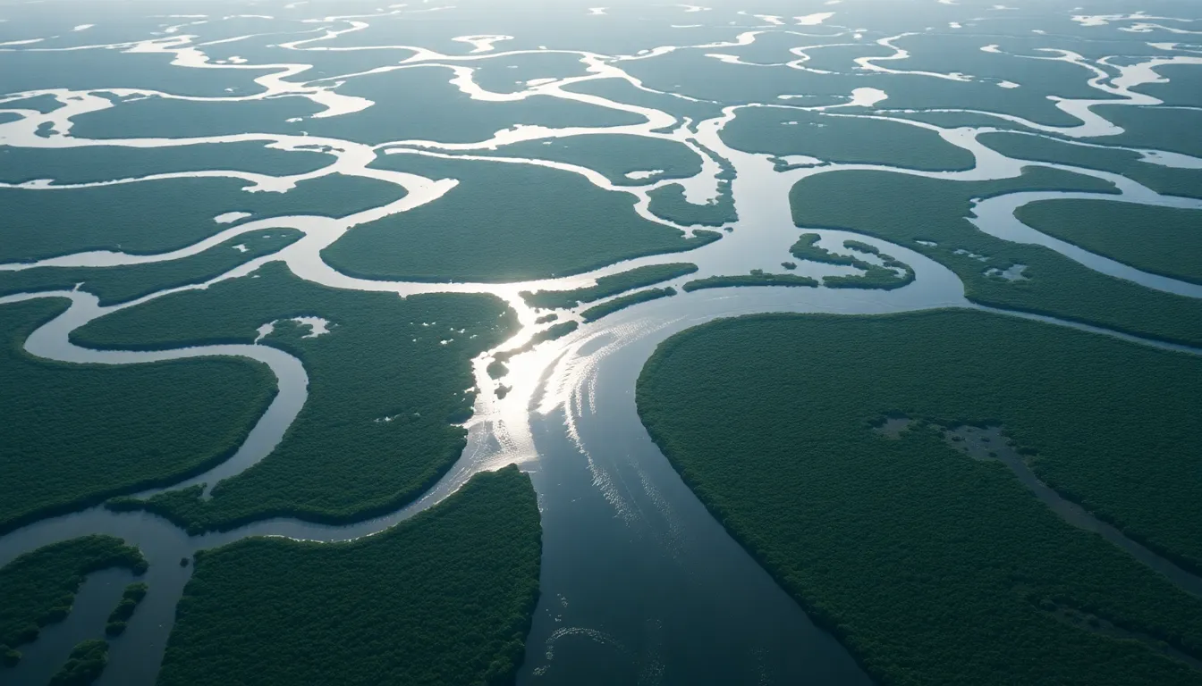Winding Rivers Aerial Perspective