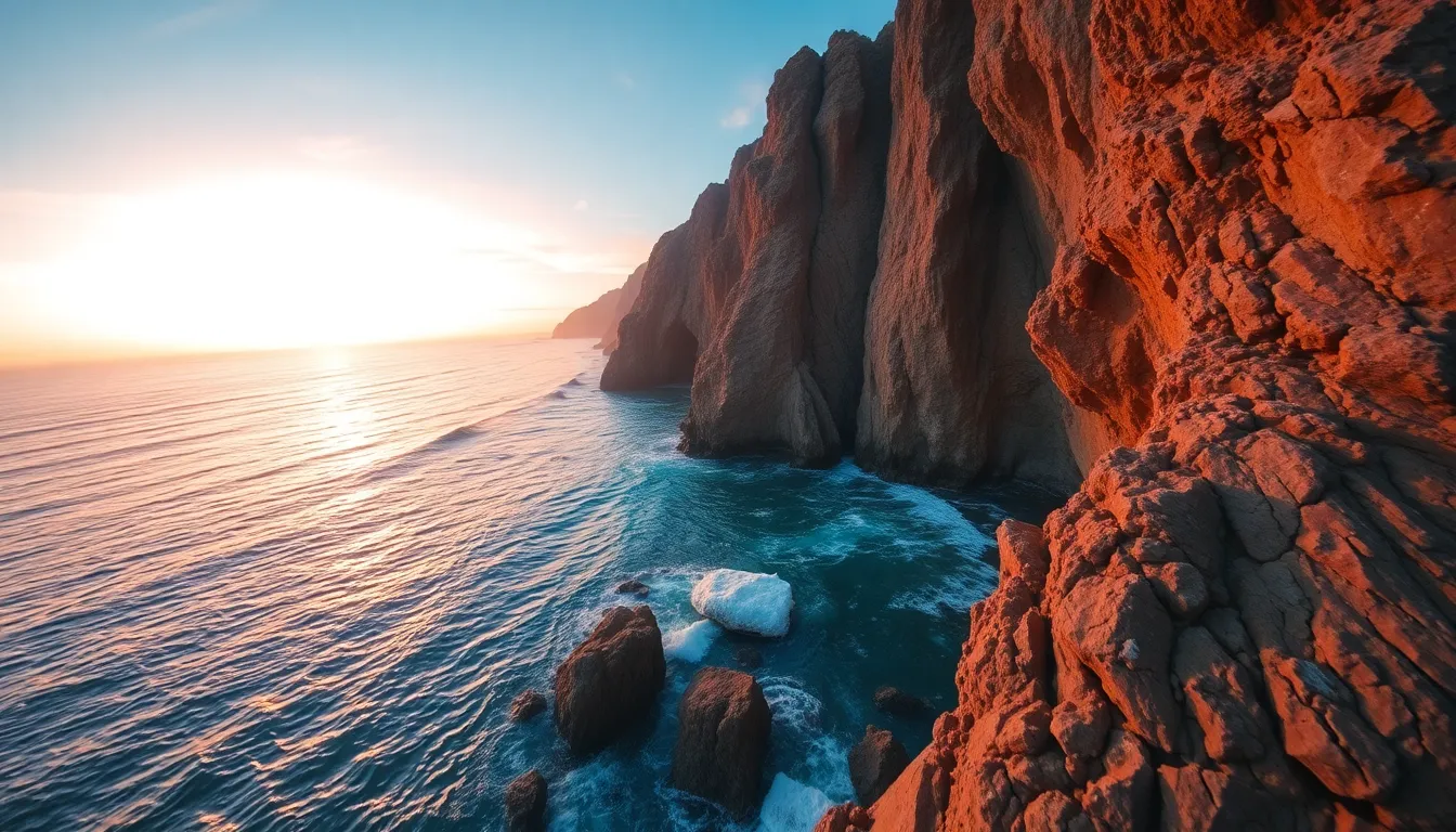 Sunrise Over Coastal Cliffs