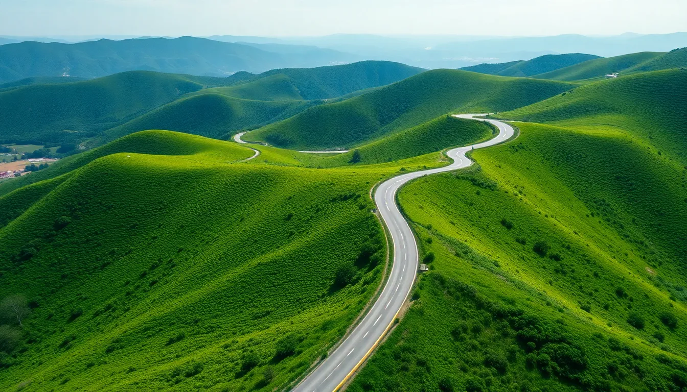 Mountain Road Aerial View