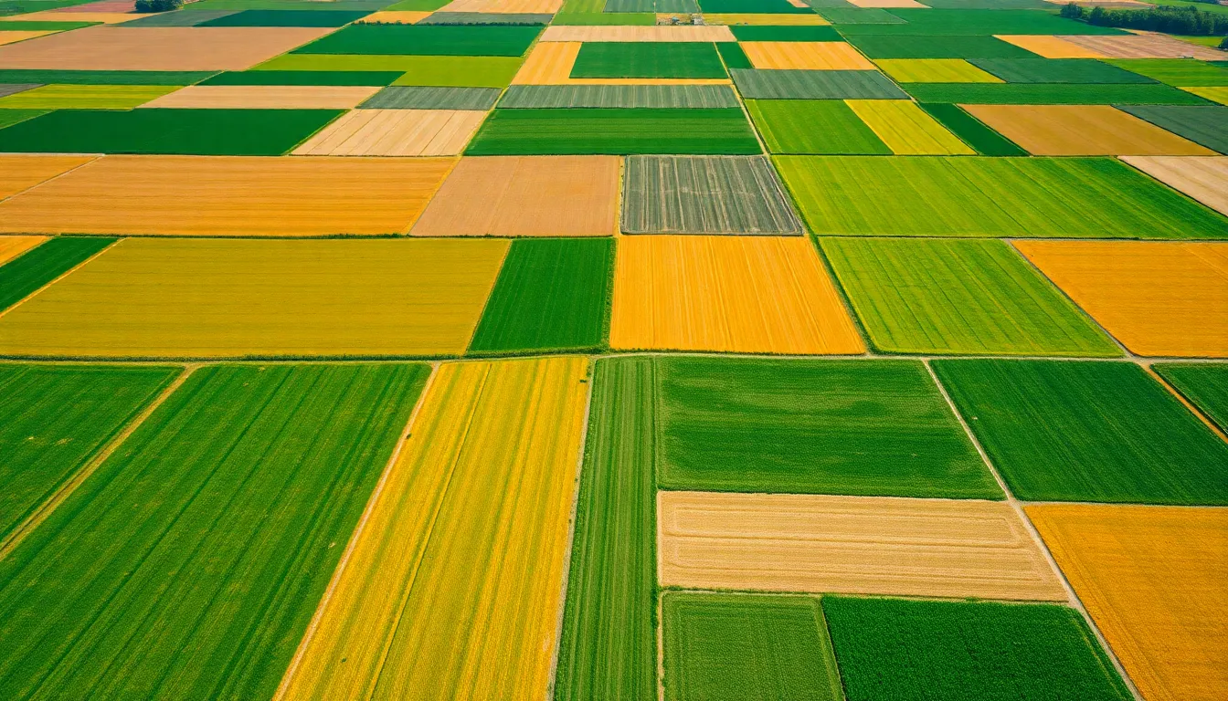 Vibrant Aerial Agricultural Fields