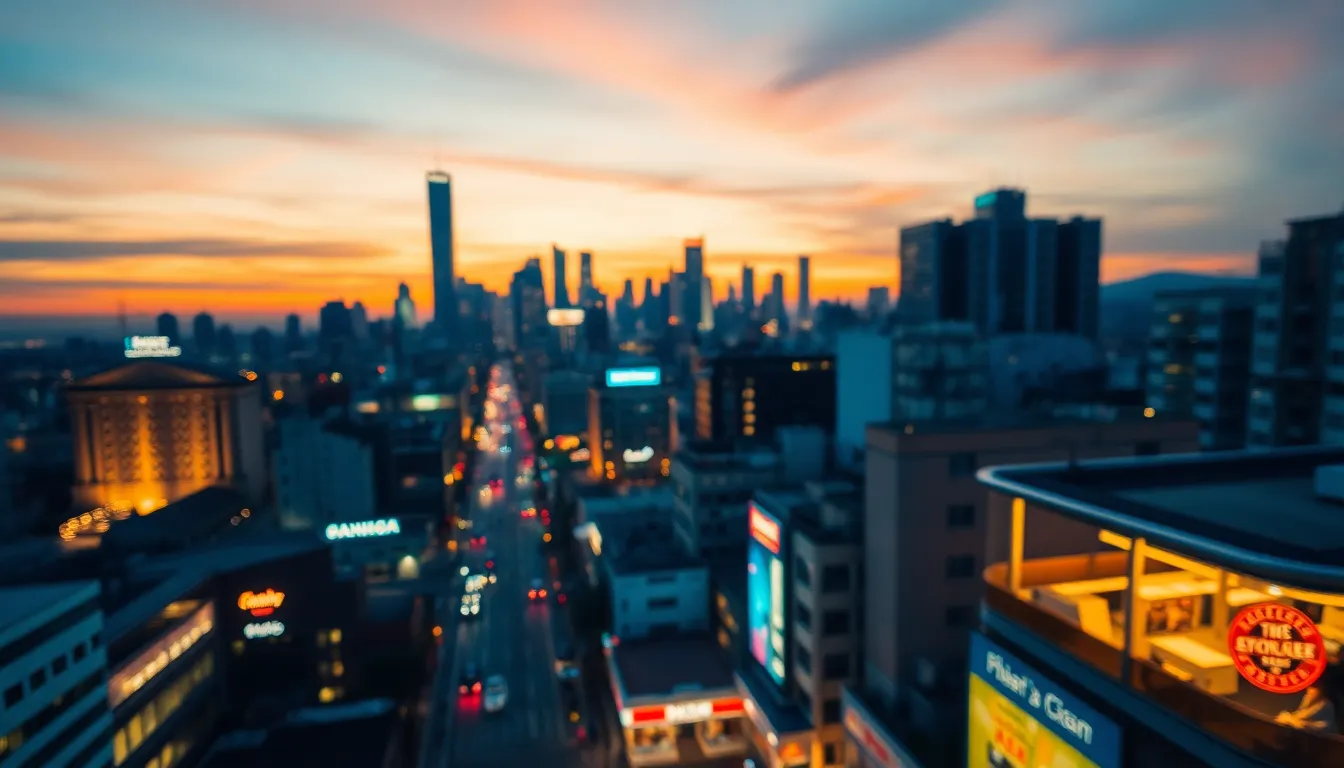 Vibrant Cityscape at Dusk