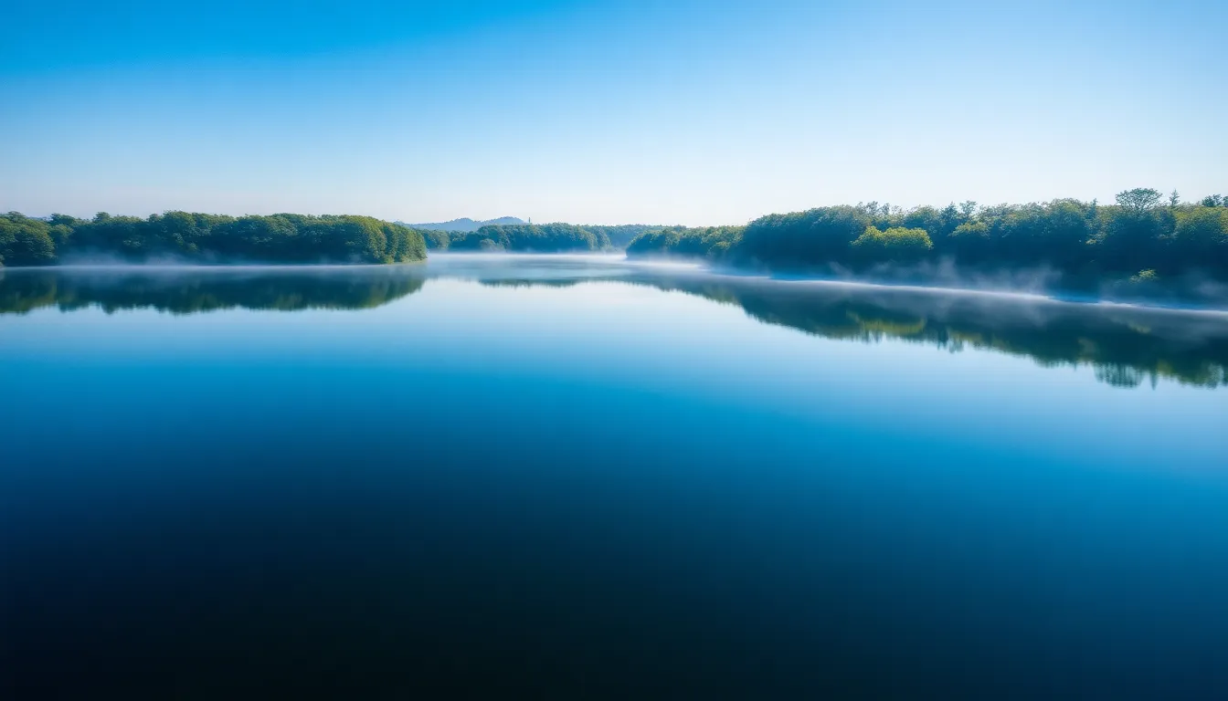 Serene Aerial Lake Landscape