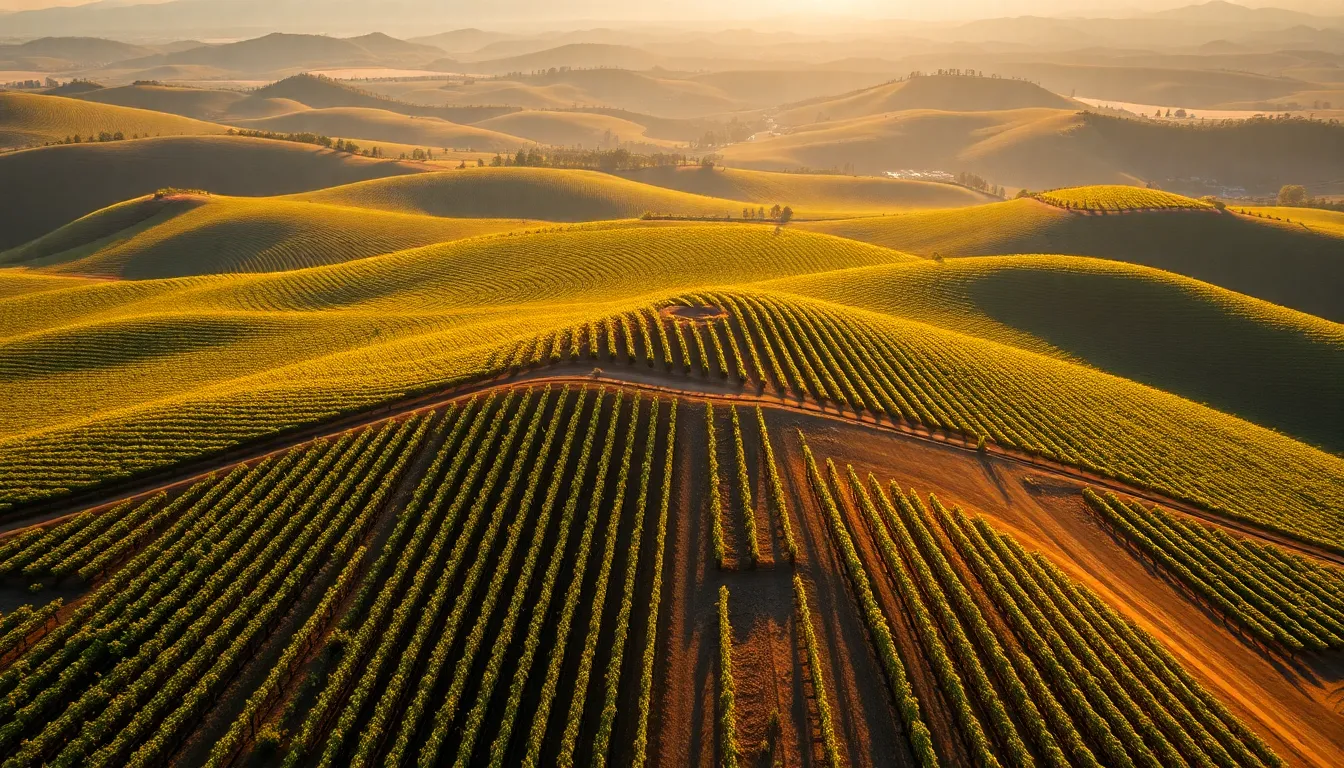 Vineyards in Late Afternoon Sun