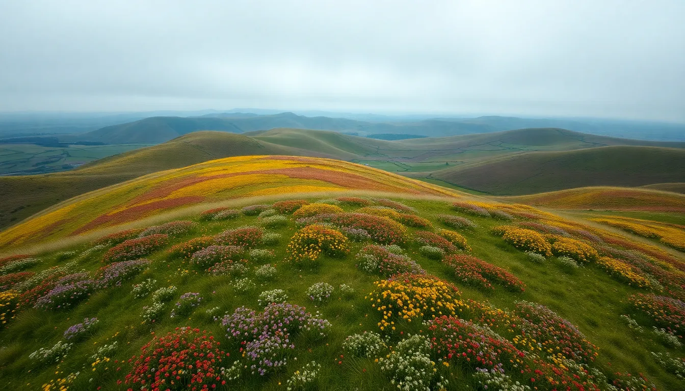 Aerial View of Springtime Wildflower Hills