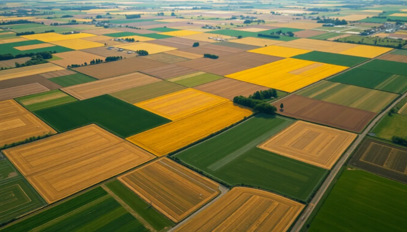 Aerial Patchwork of Agricultural Fields