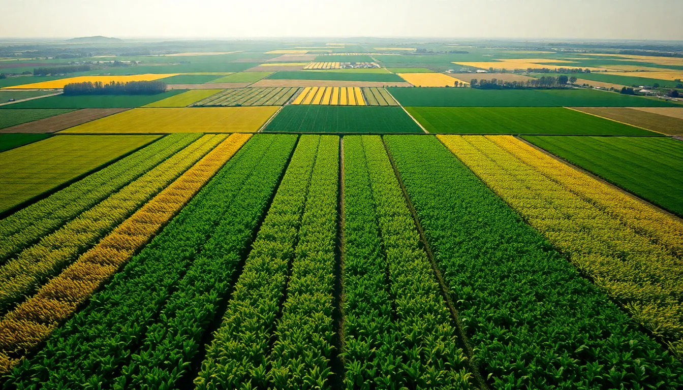Colorful Agricultural Aerial Landscape