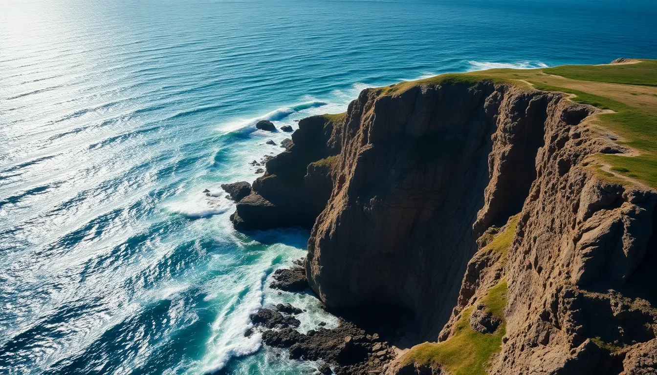 Coastal Cliffside with Crashing Waves