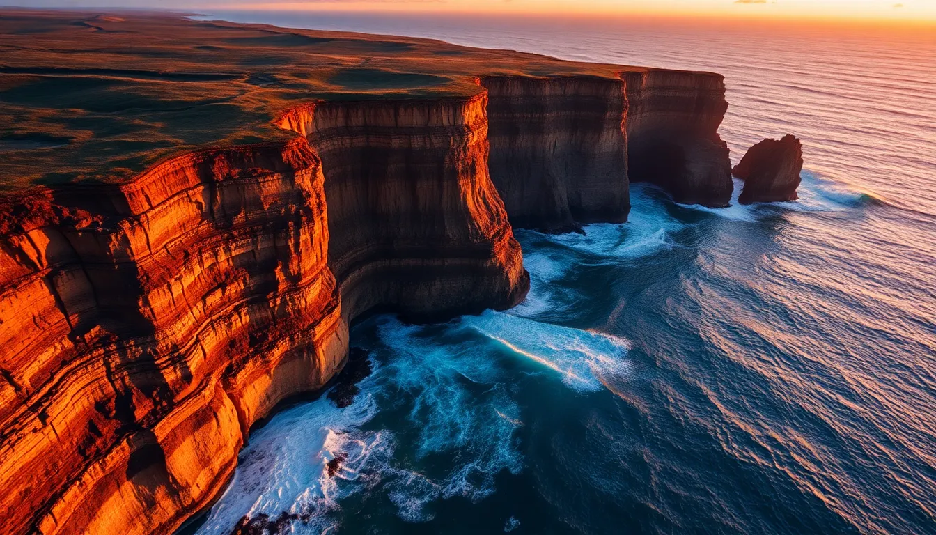 Coastal Cliffs at Sunset