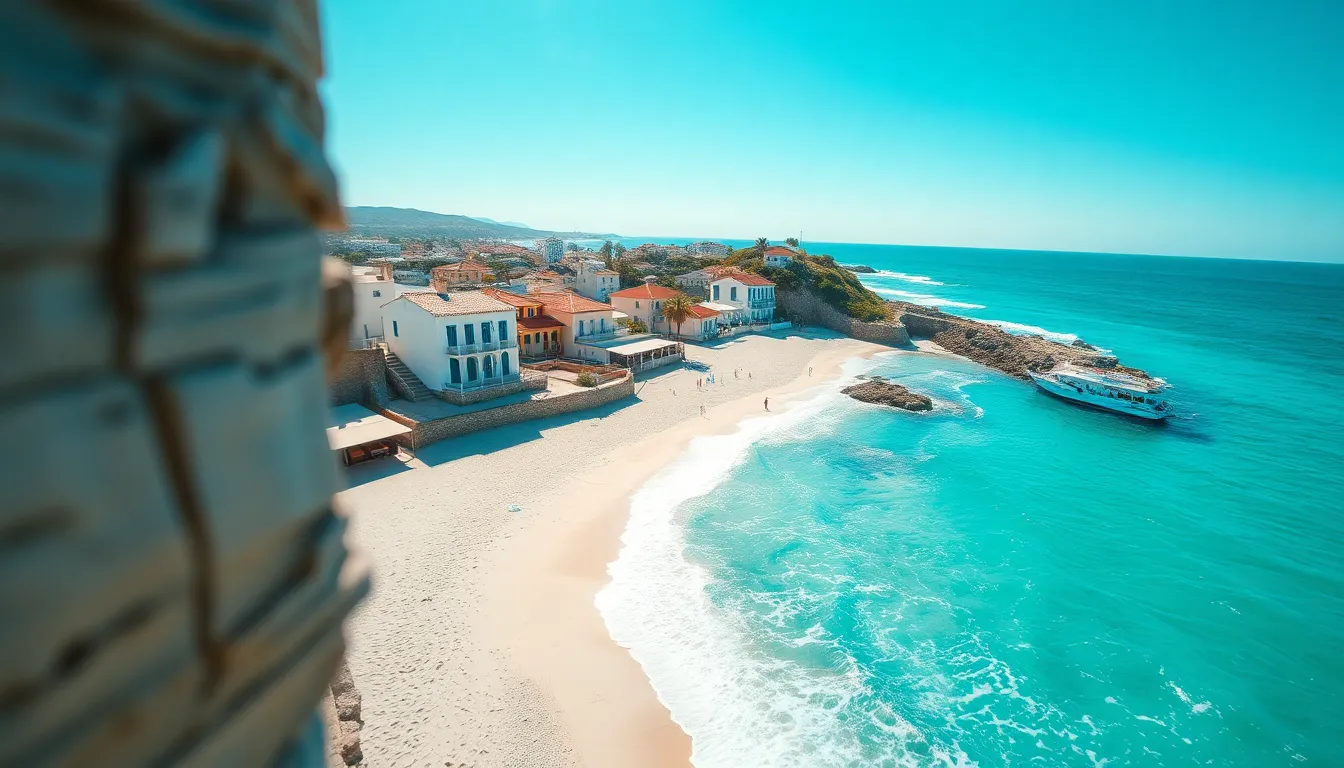 Coastal Town with Turquoise Waters