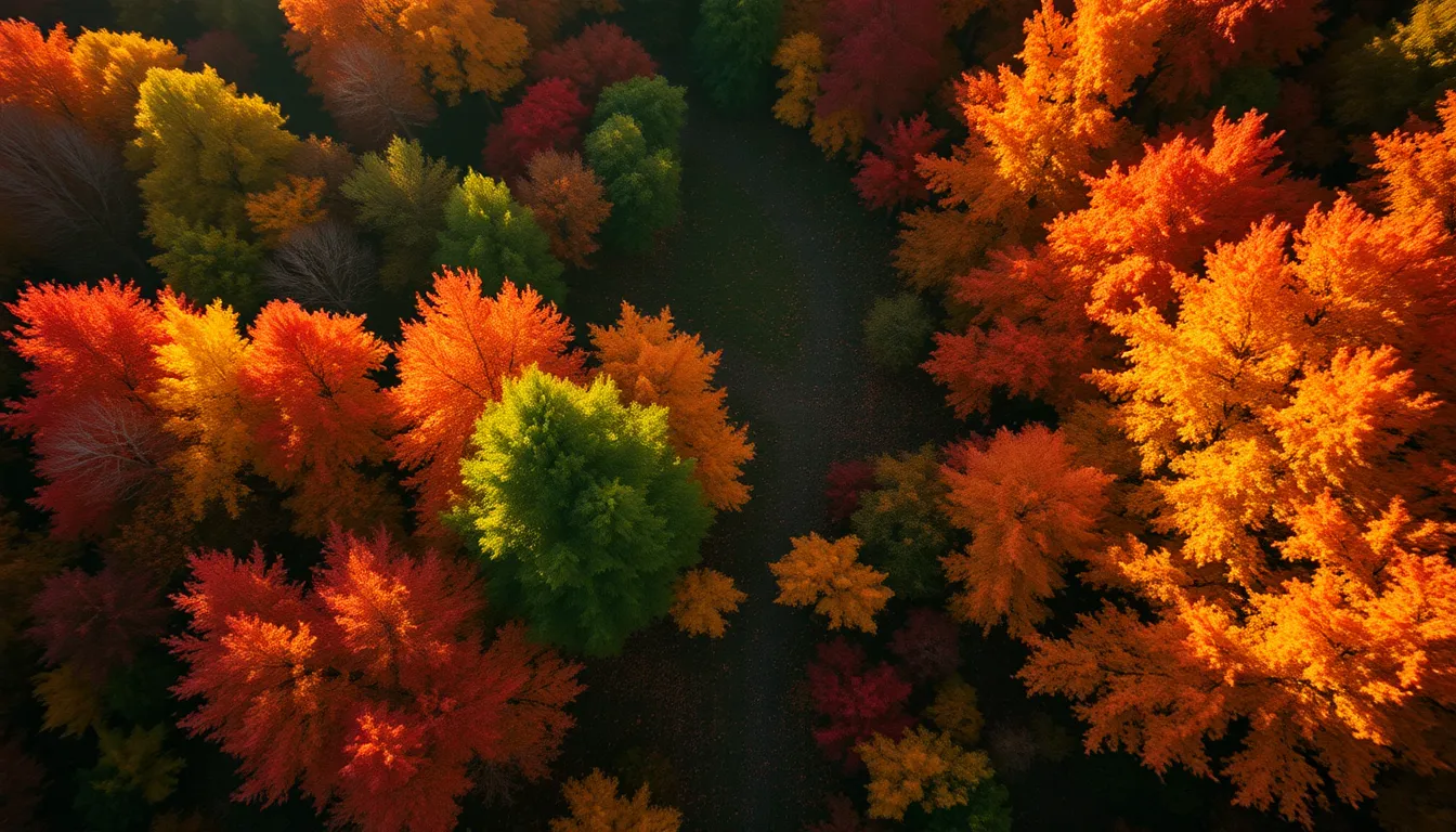 Autumn Forest Aerial View