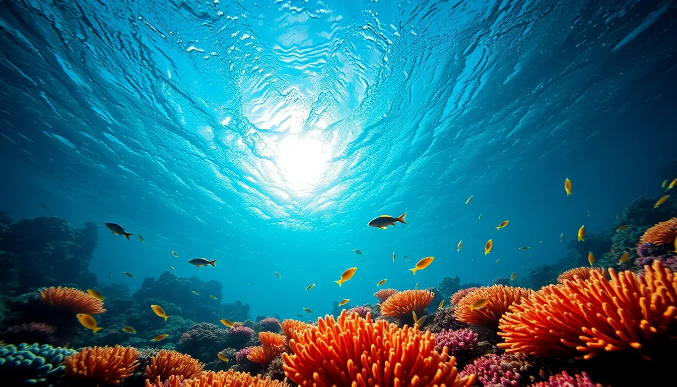Vibrant Aerial View of Coral Reef Underwater