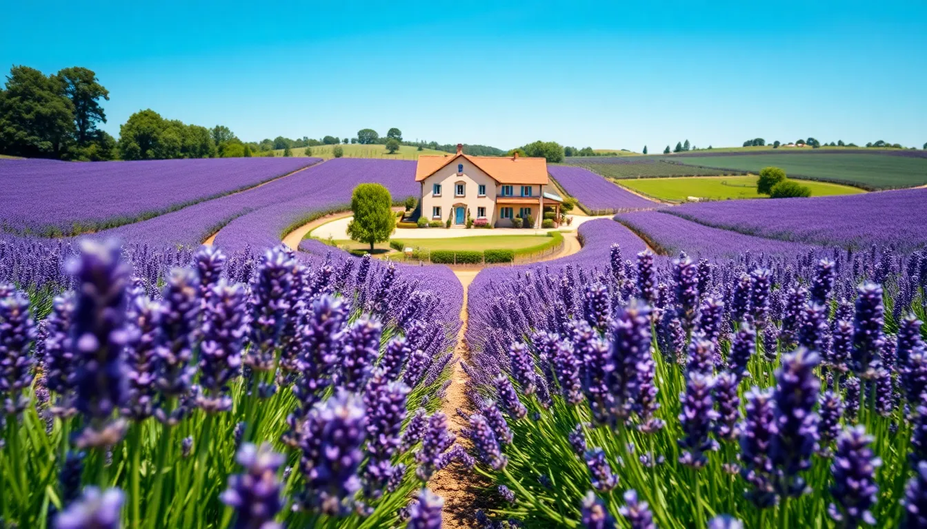 Lavender Field Aerial View
