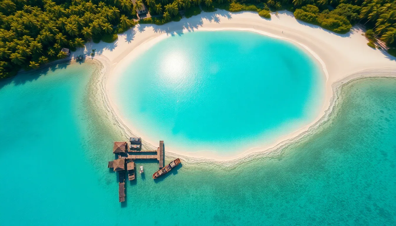 Turquoise Lagoon Aerial View