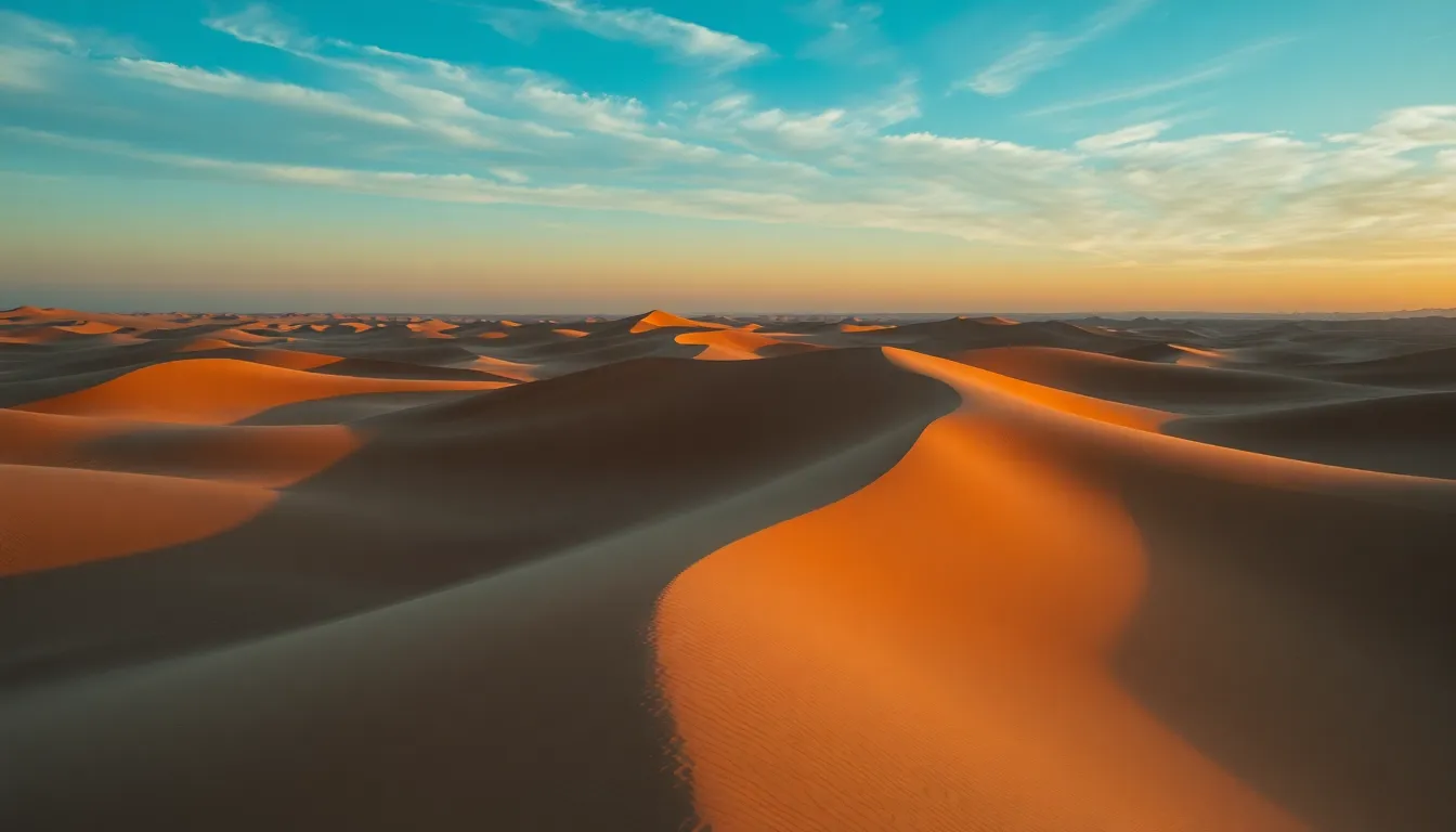 Vast Desert Landscape at Sunset