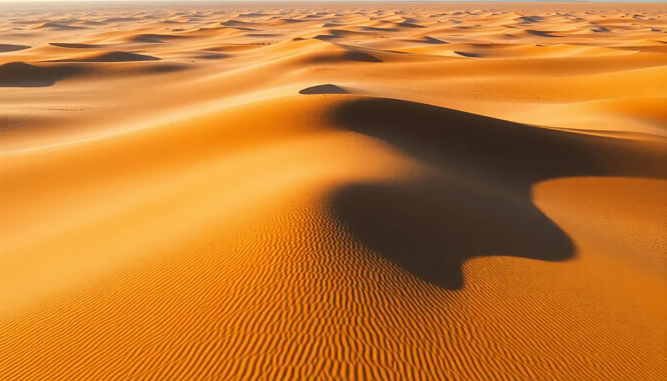 Aerial View of Expansive Desert Landscape