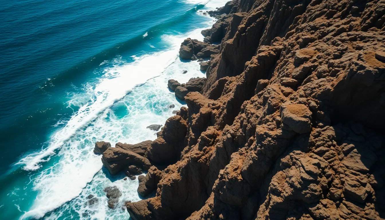 Aerial Coastal Cliffside