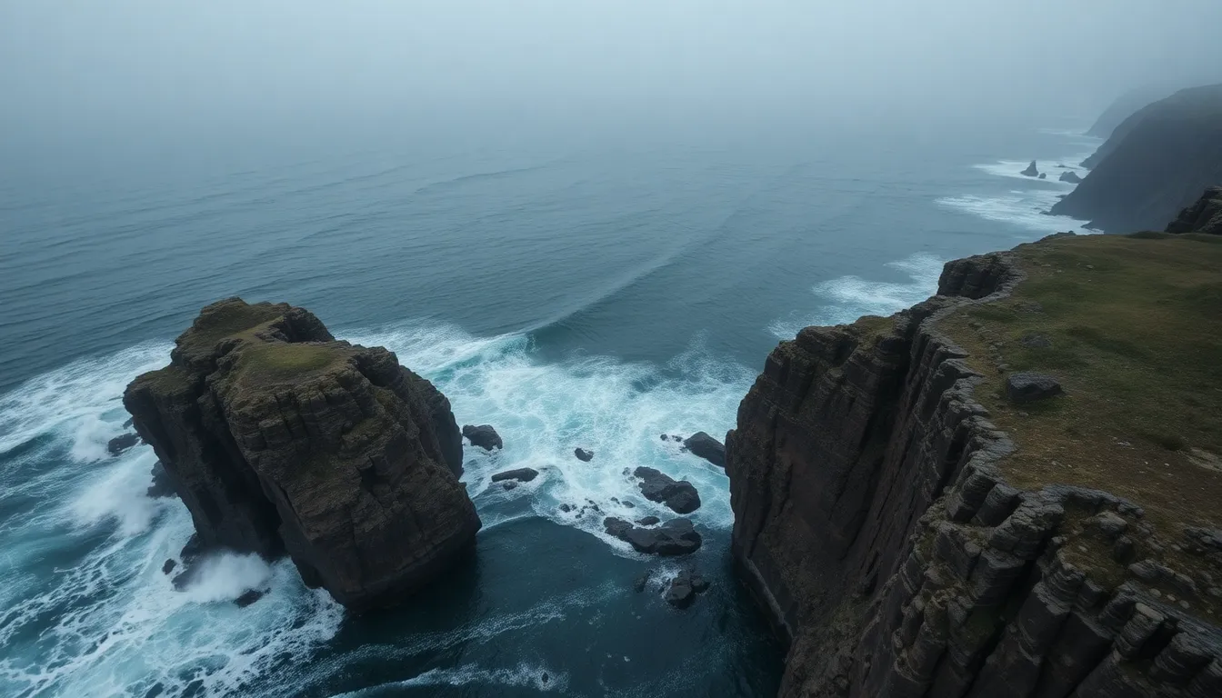 Dramatic Aerial Coastal Landscape