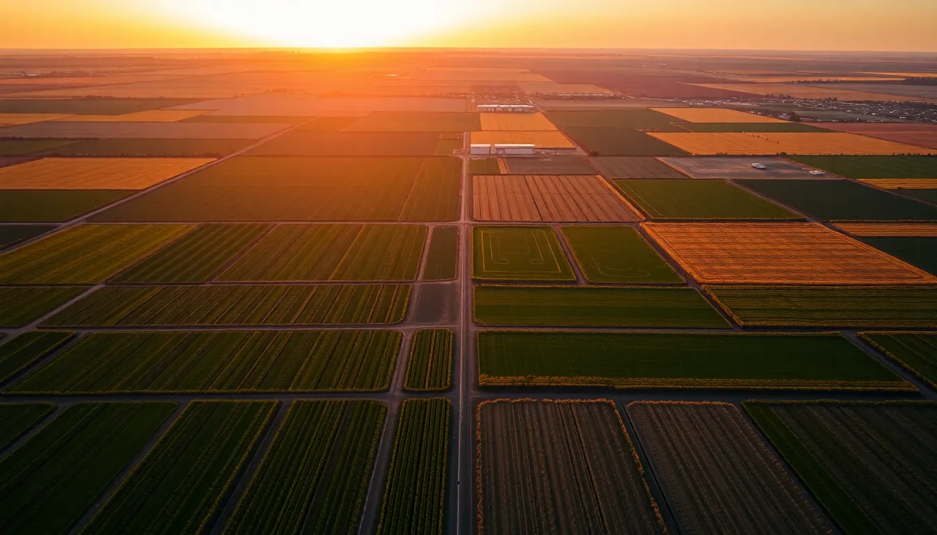 Aerial View of Agricultural Fields
