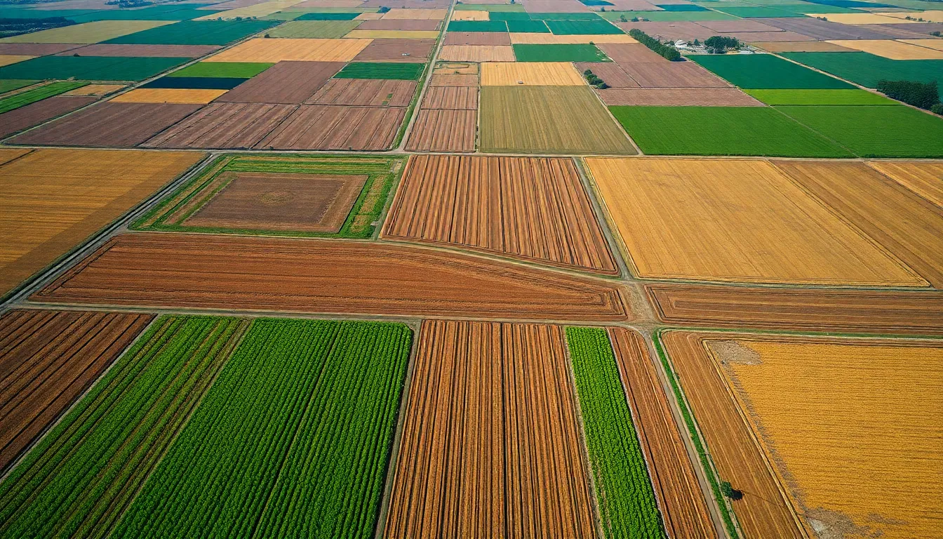 Aerial Patchwork of Agricultural Fields