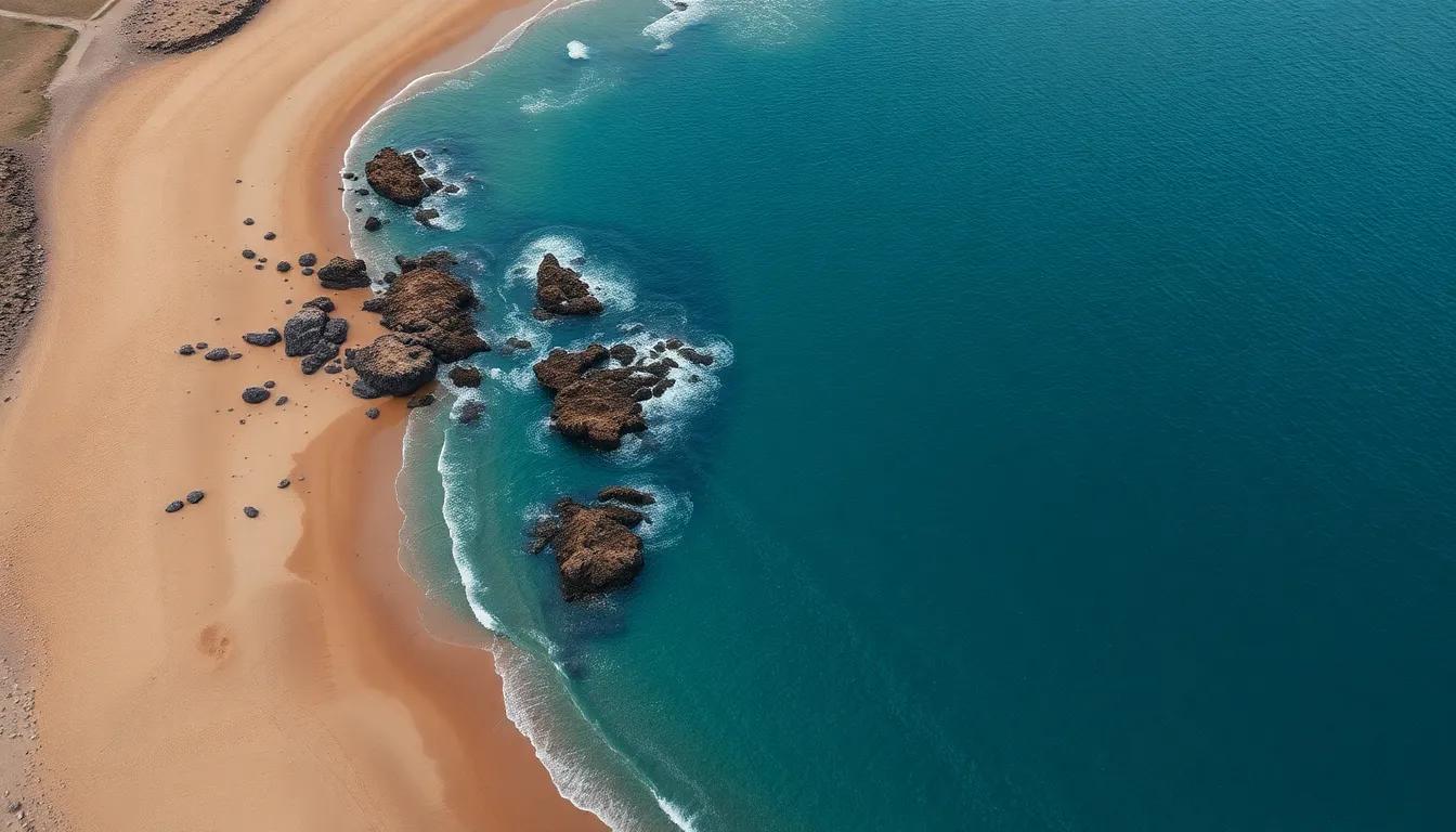 Winding Coastal Landscape Aerial View