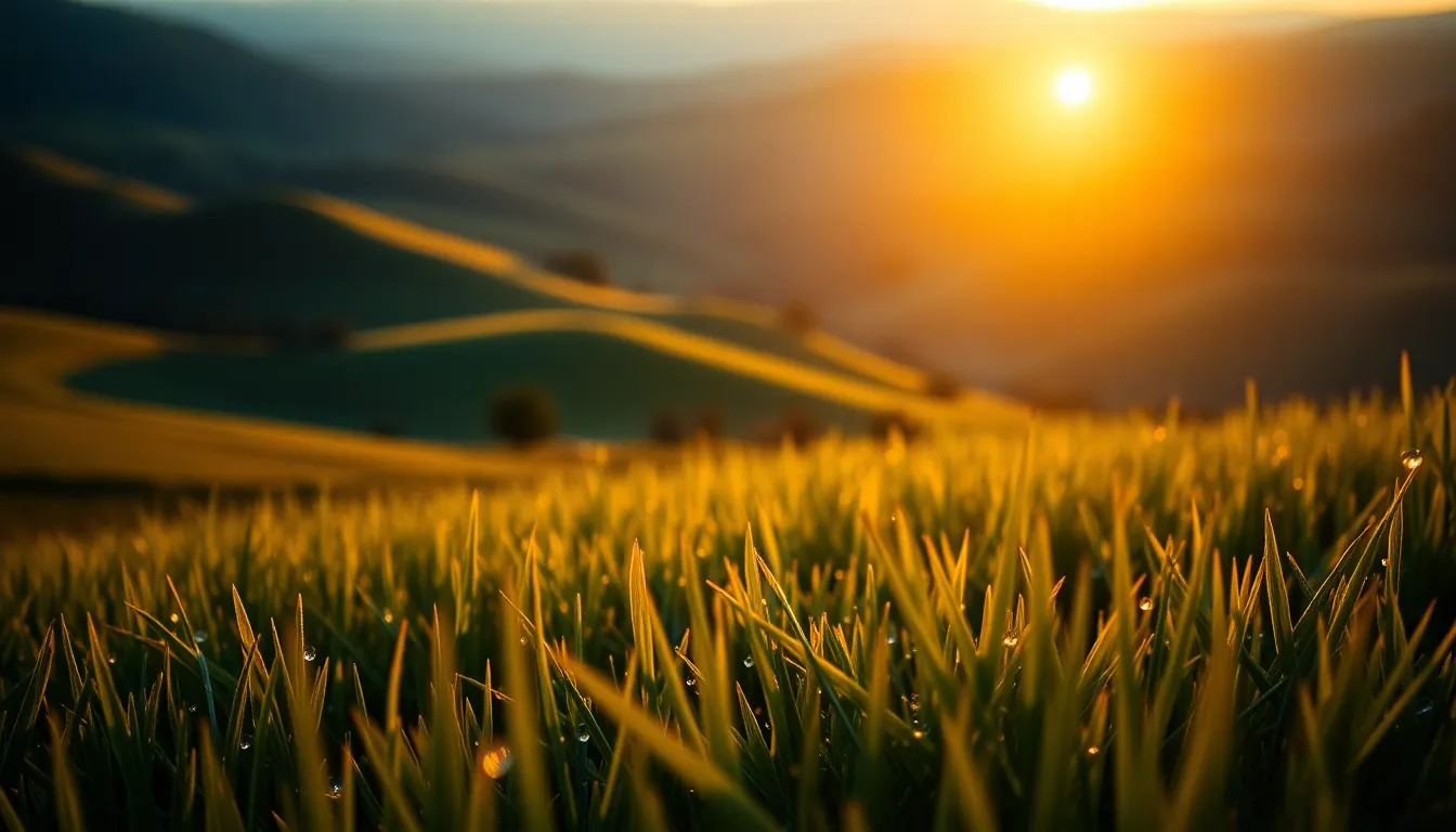 Warm Golden Hour Aerial Hillscape