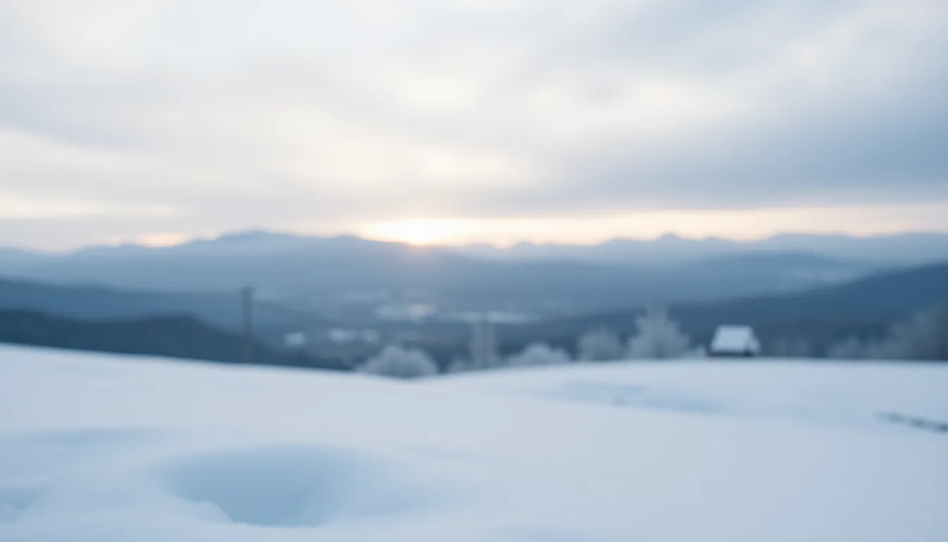 Serene Snowy Landscape in Soft Morning Light