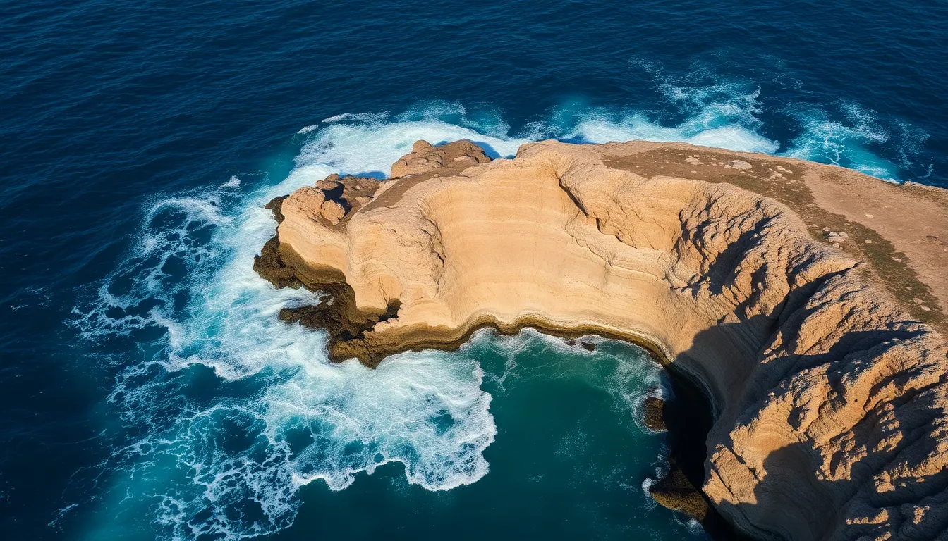 Coastal Cliffside with Crashing Waves