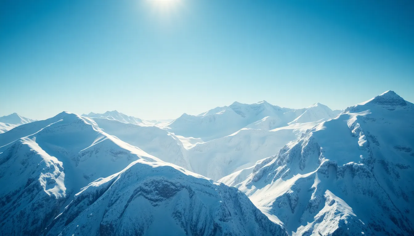 Aerial View of Snow-Capped Mountain Range