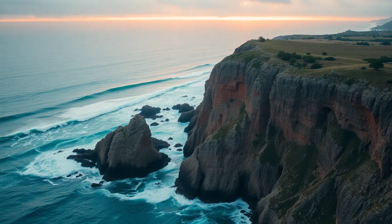 Coastal Cliffs at Sunset