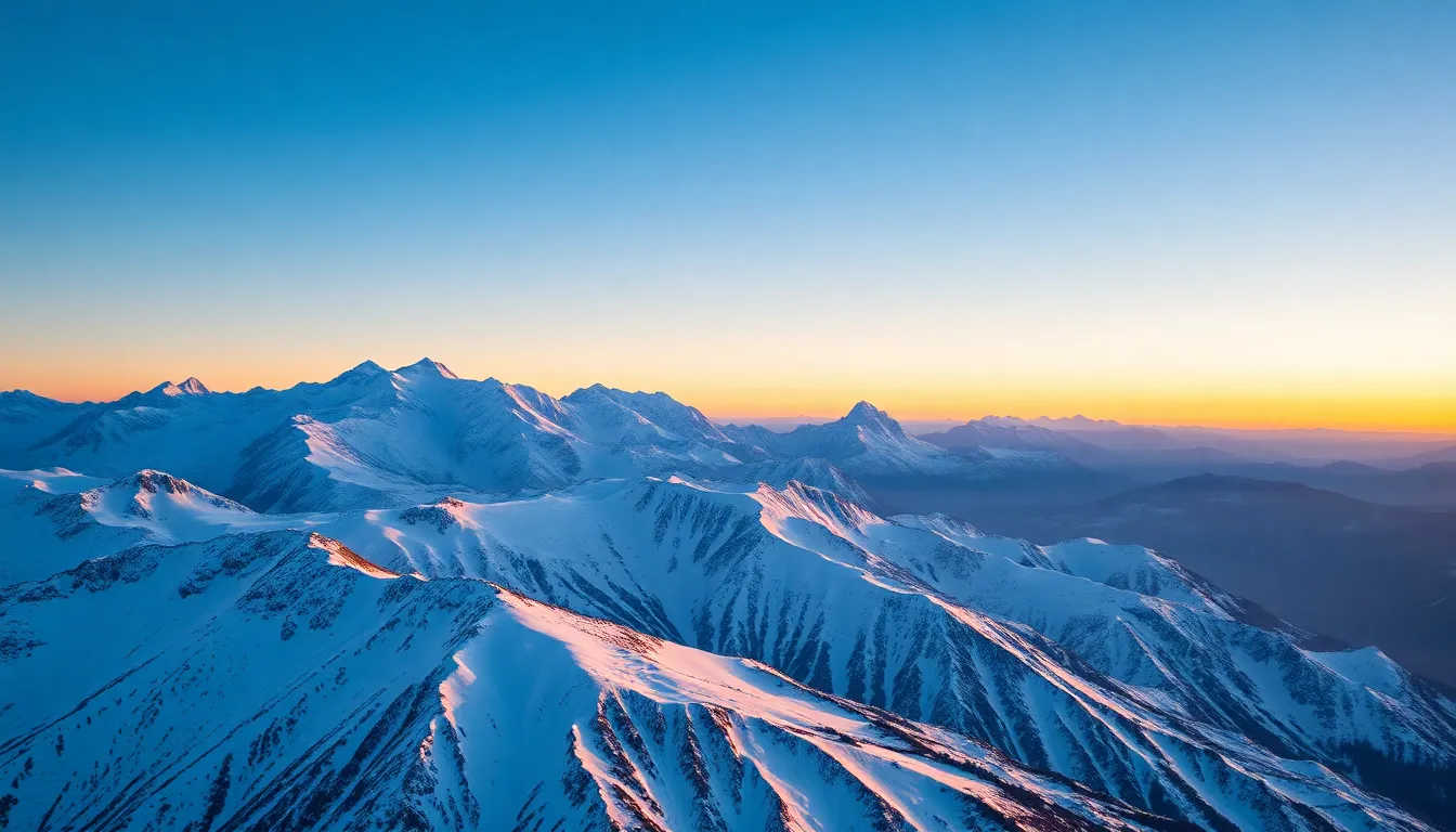 Majestic Snow-Capped Mountains at Dawn
