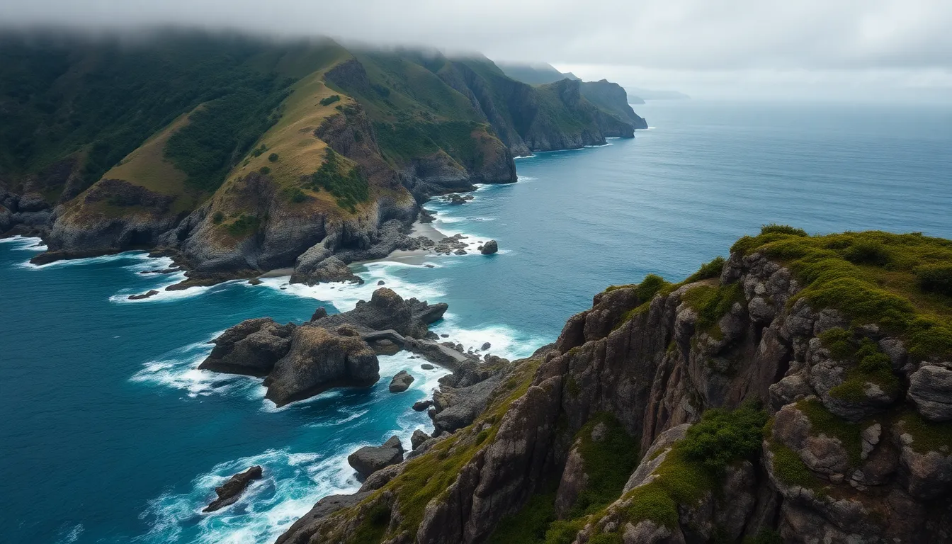 Aerial View of Big Sur Coastline