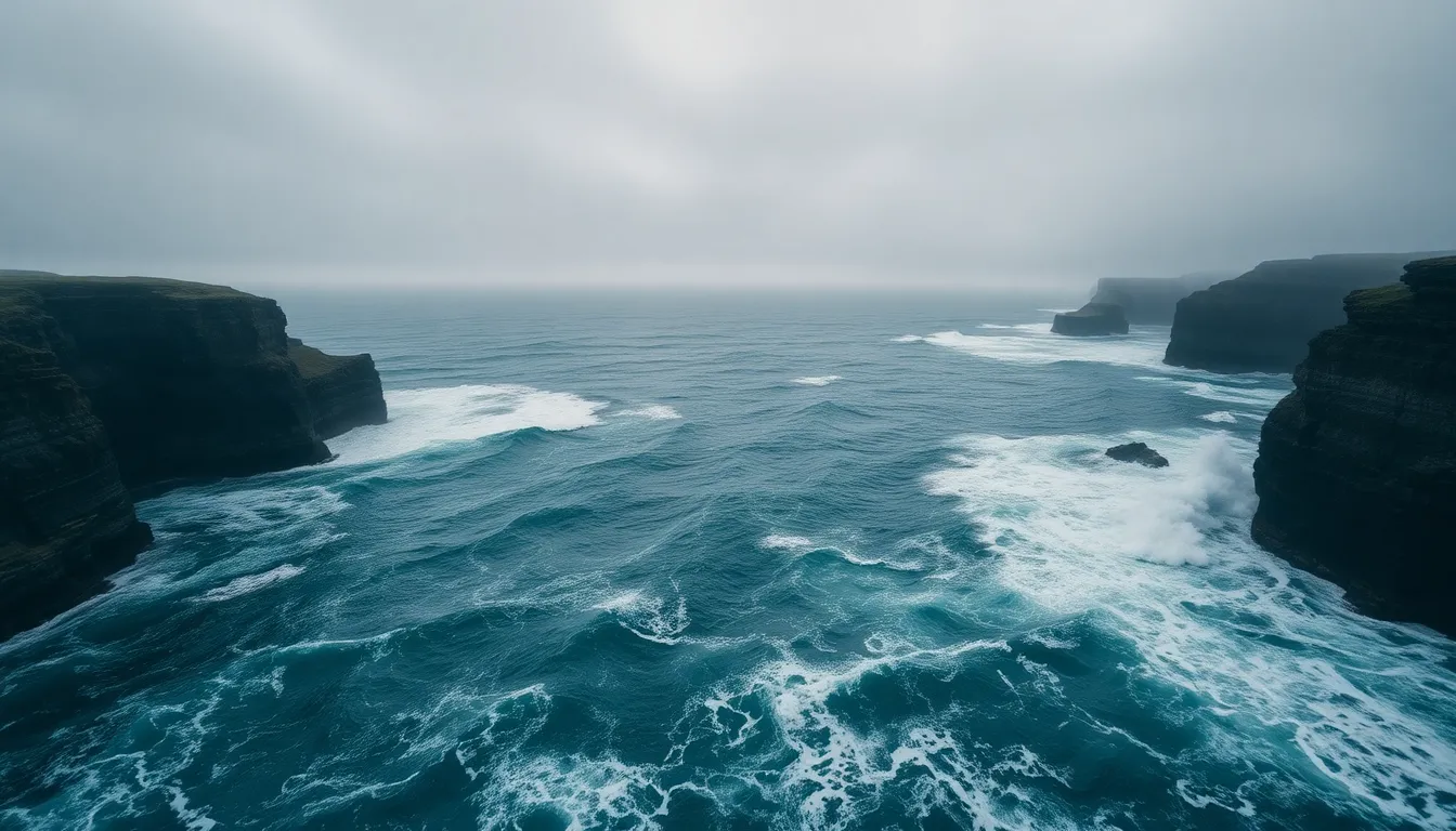 Stormy Ocean Aerial View