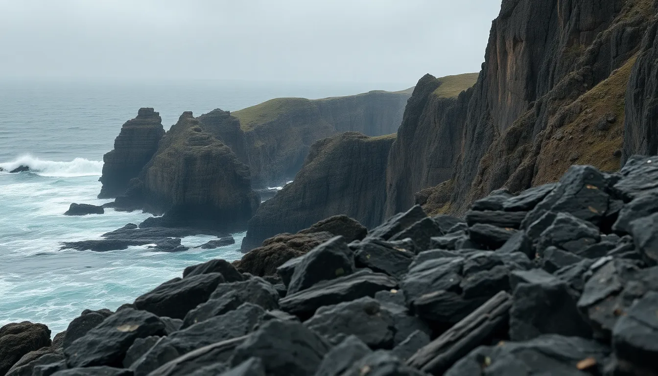 Dramatic Coastline with Crashing Waves