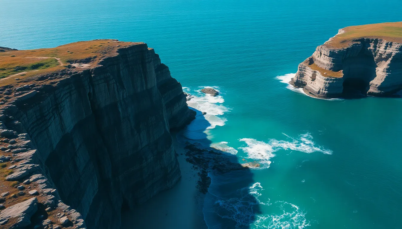 Dramatic Coastal Landscape Aerial