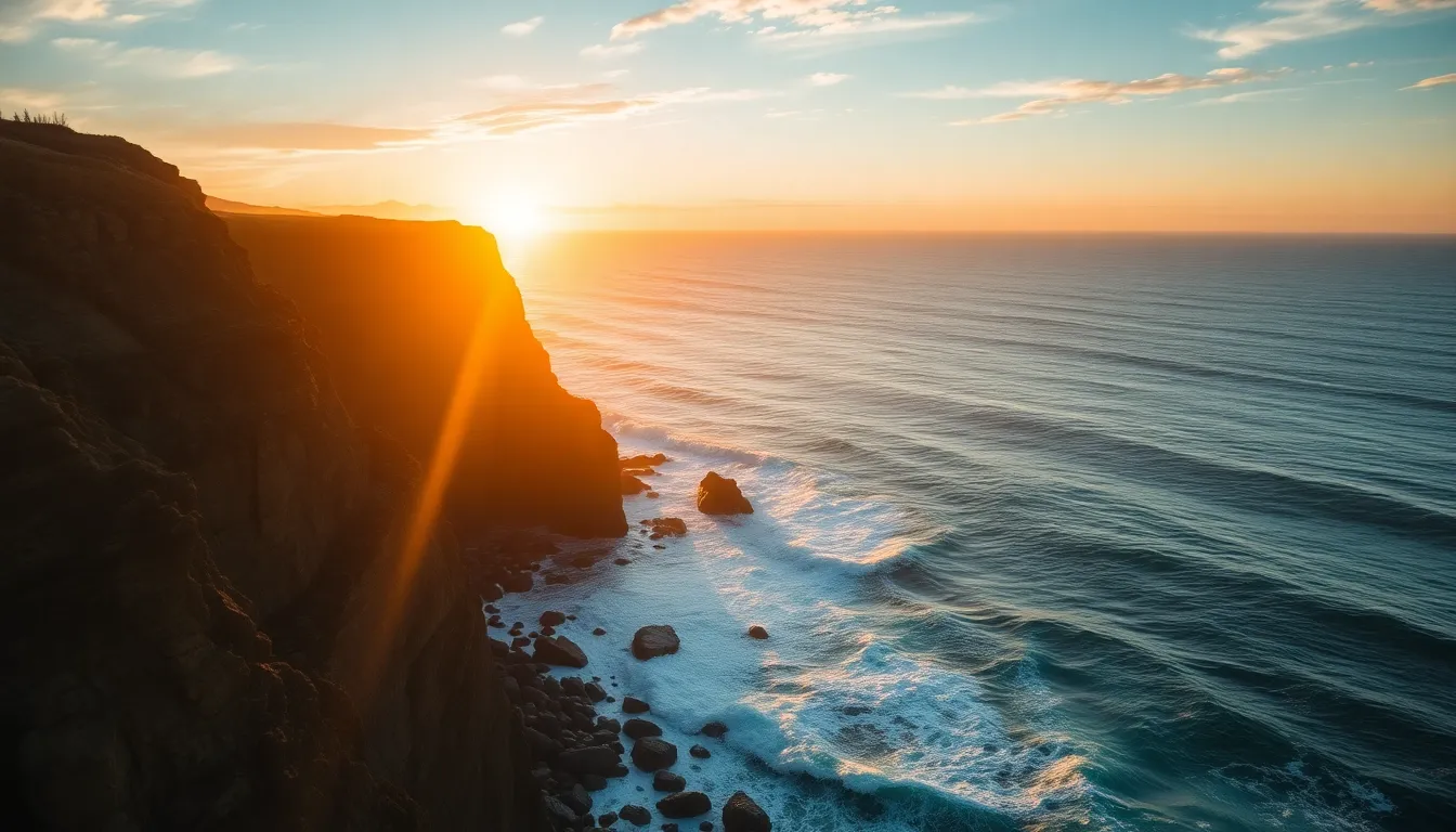 Sunrise Over Coastal Cliffs