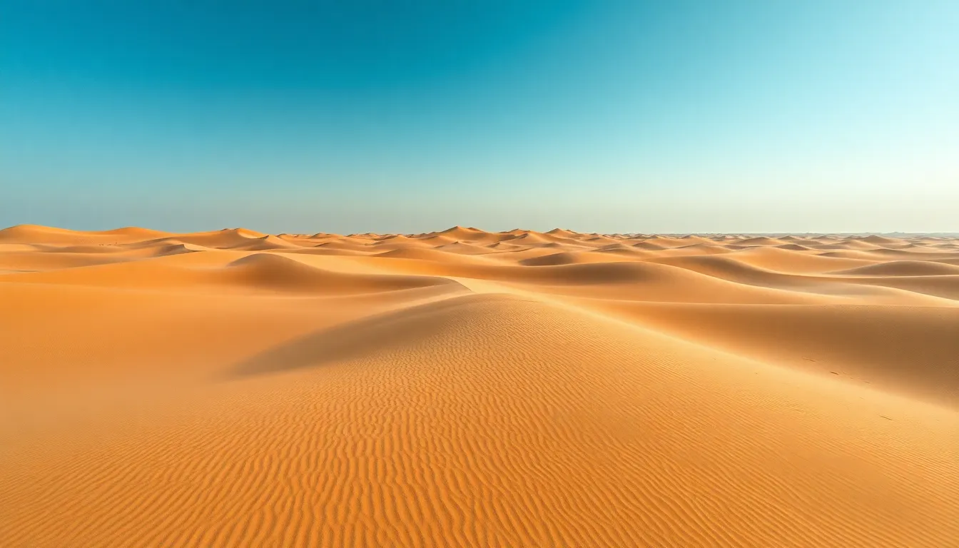 Expansive Desert Dunes Under Clear Sky