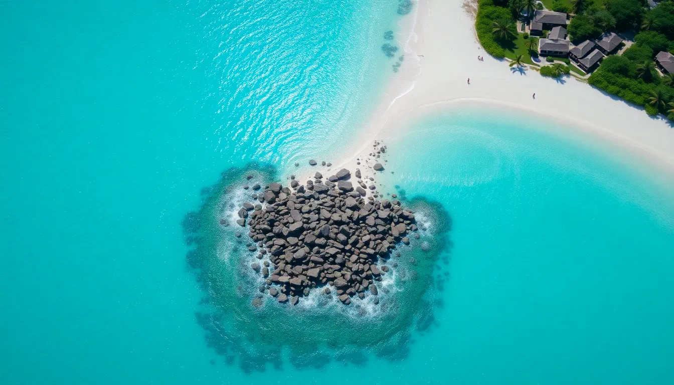 Coastal Paradise Aerial Shot