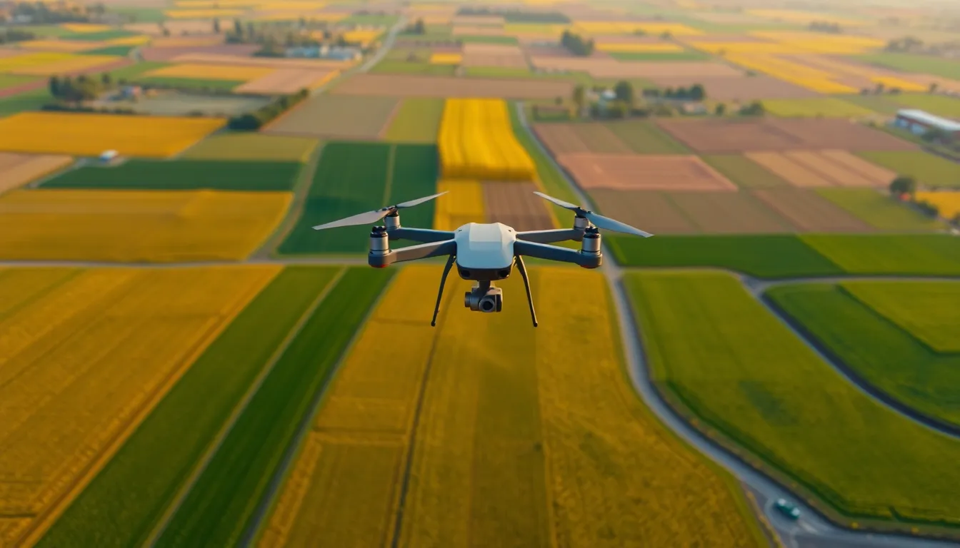 Agricultural Patchwork in Golden Hour