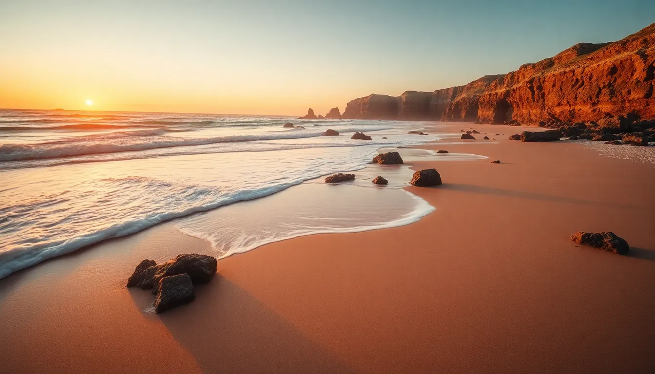 Dramatic Aerial Coastline at Dusk
