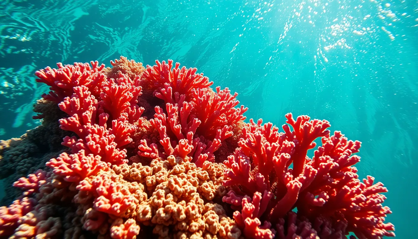 Aerial View of Vibrant Coral Reef