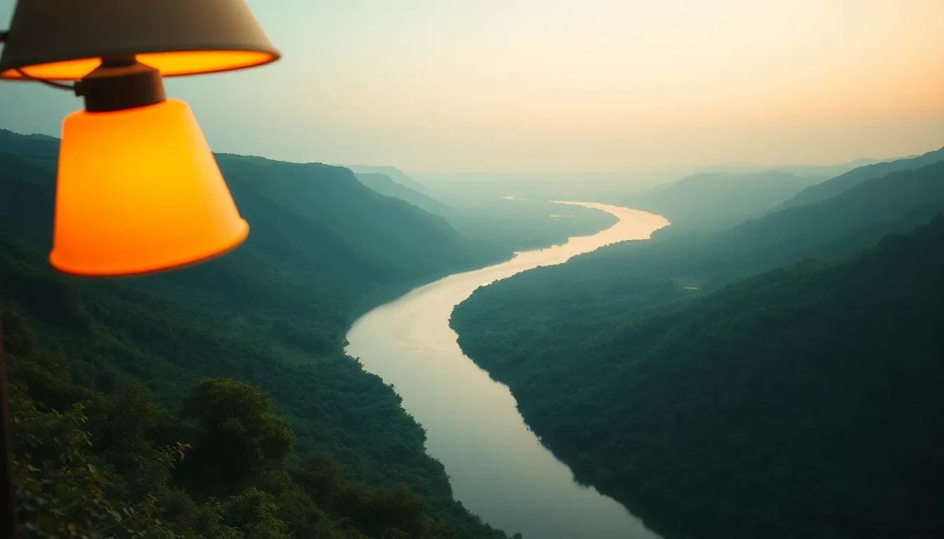 Autumn Forest Aerial View in Warm Light