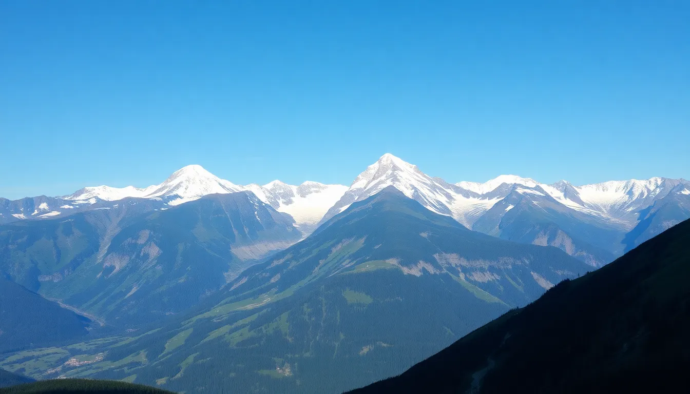 Majestic Aerial View of Snow-Capped Peaks