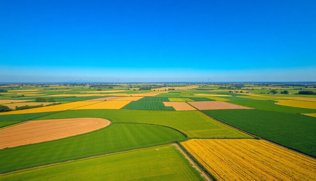 Aerial Patchwork of Agricultural Fields