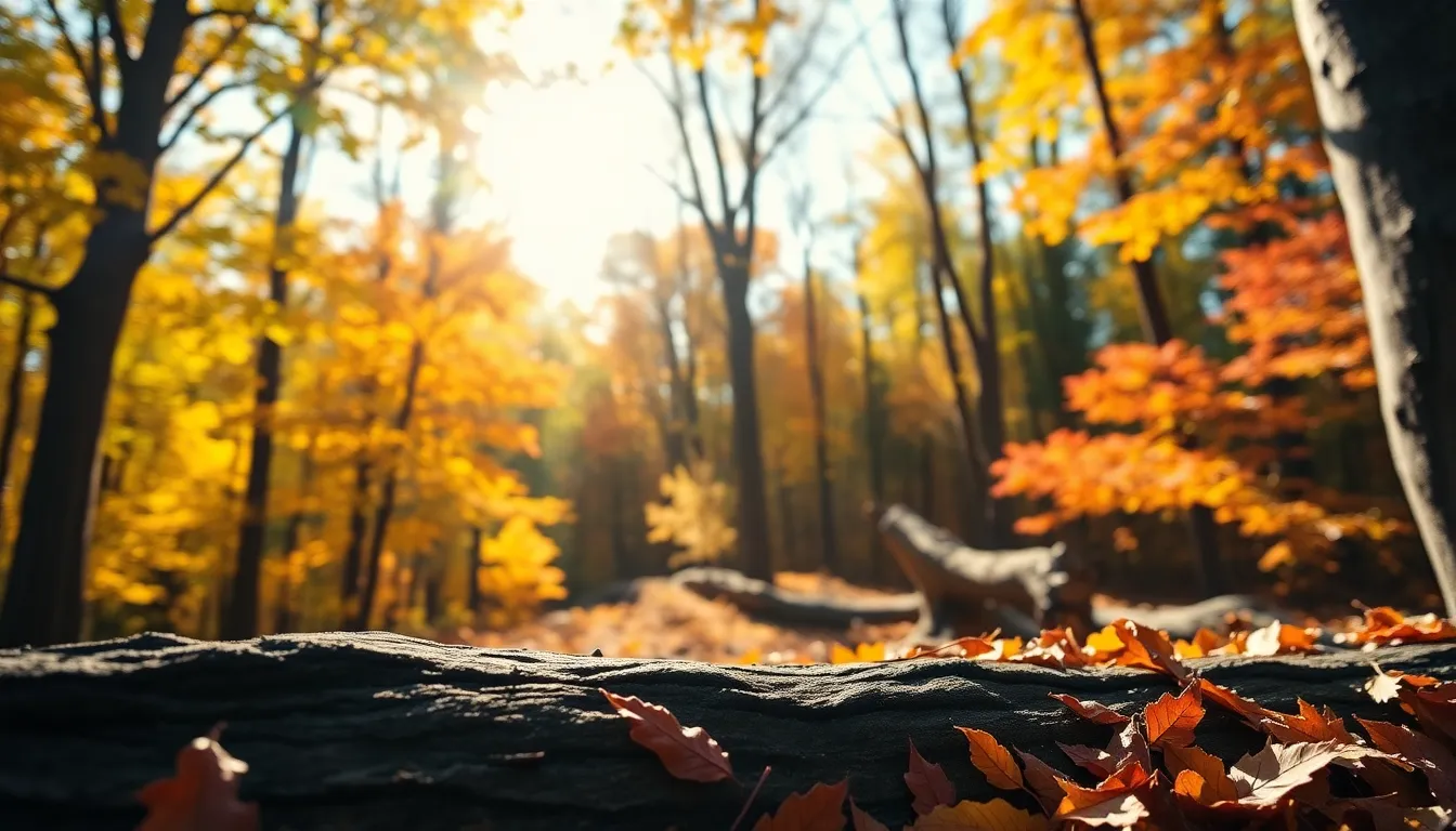 Vibrant Autumn Canopy Aerial Landscape