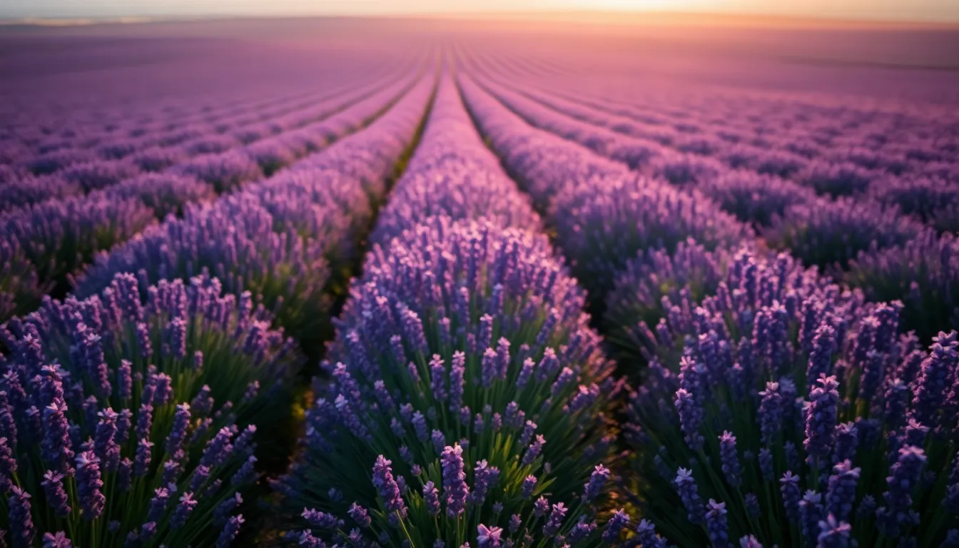 Lavender Field in Full Bloom Aerial View