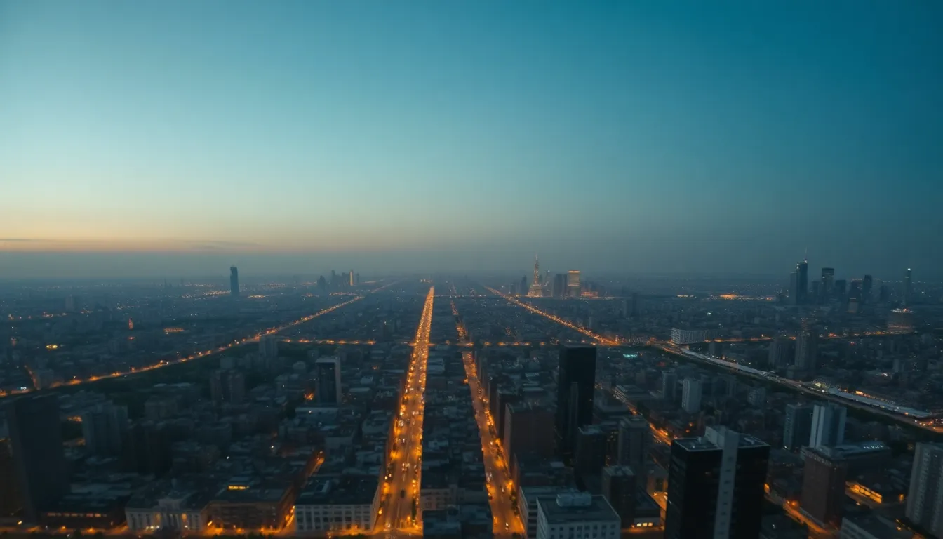 Twilight Over Urban Skyline