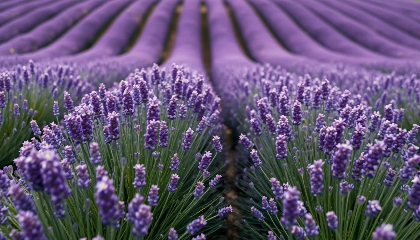 Aerial Lavender Field in Bloom