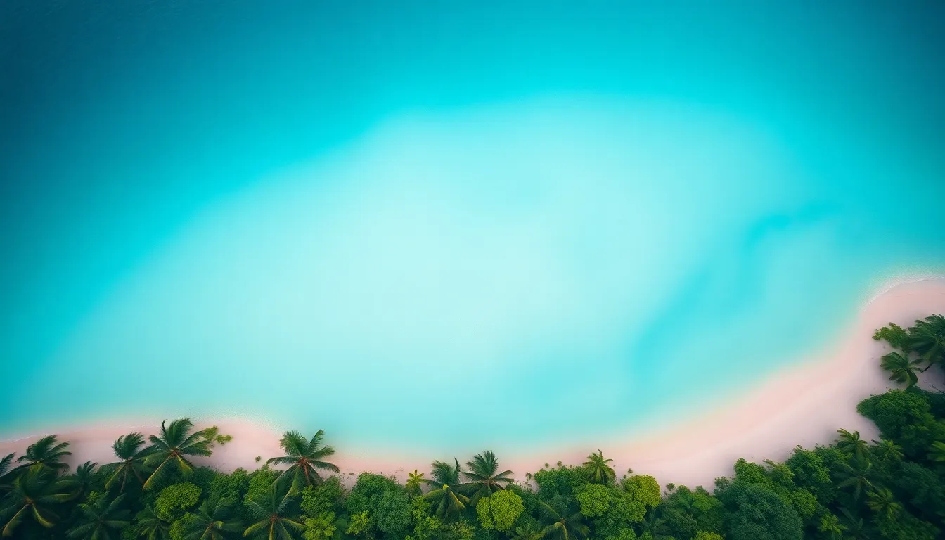 Aerial View of Tropical Lagoon